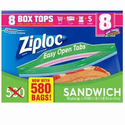 【美国直邮】Ziploc 三明治 保鲜袋 580只装 Ziploc Sandwich Bags，5